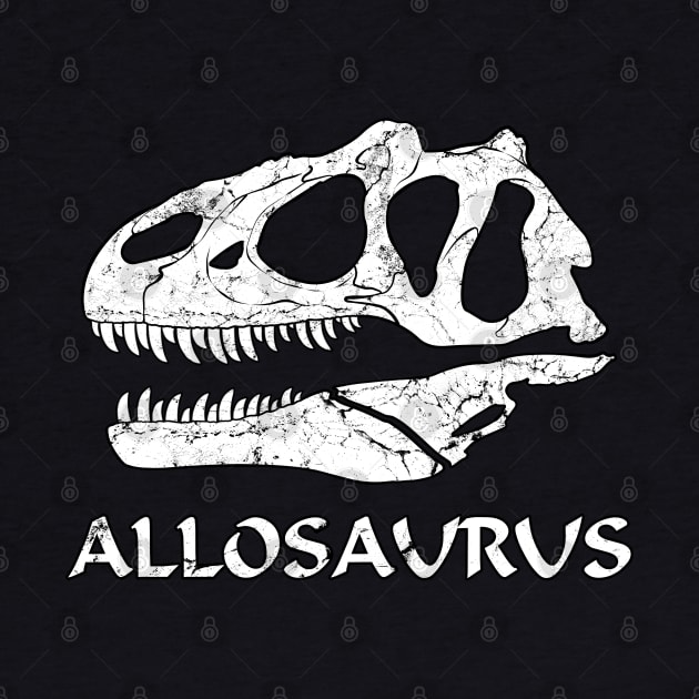 Allosaurus Fossil Skull by NicGrayTees